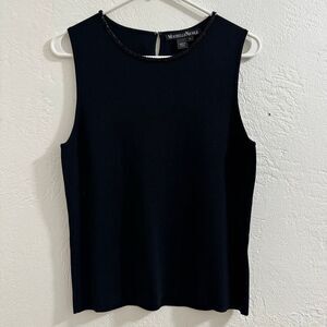Vintage Michelle Nicole Sleeveless Beaded Keyhole Top L